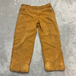 Brown Duck Canvas Vintage Mens SAFTBAK Workwear Hunting Pants 30 x 24 (stiff)